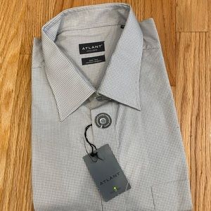 Atlant Mens Button Down Gray Shirt X3